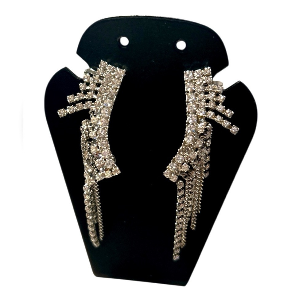 Elegant Silver Bling Ear Crawlers, NWOT - Picture 1 of 2
